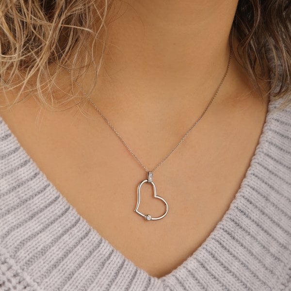 0.10 Ct. Kalpli  Pırlanta Kolye