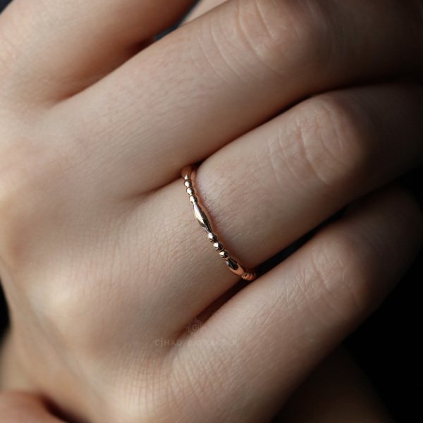 Minimal Rose Altın Yüzük