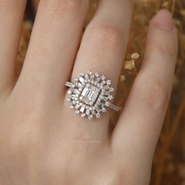 1,11 Ct. Baget Pırlanta Yüzük