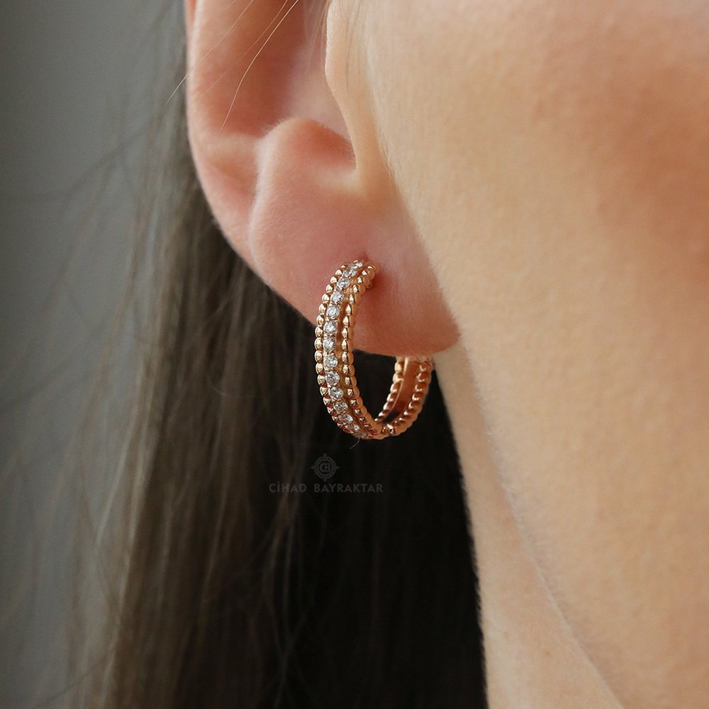 0.40 Ct. Halka Pırlanta Küpe