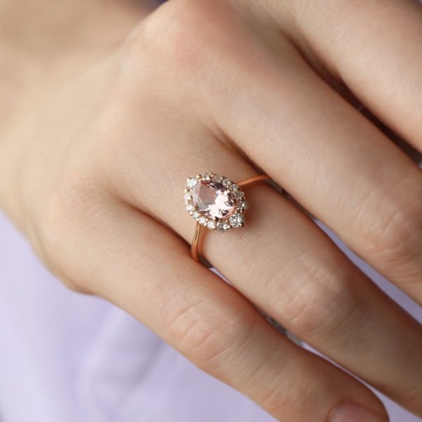 0,38 Ct Morganite Pırlanta Yüzük