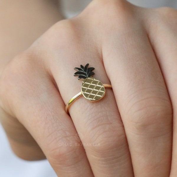 Ananas Figürlü Altın Yüzük
