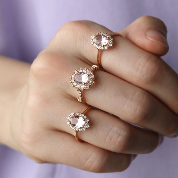 0,08 Ct Morganite Pırlanta Yüzük