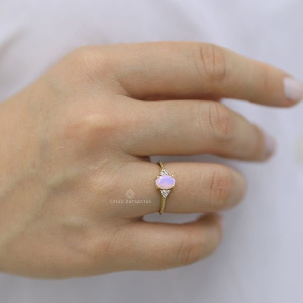 Pembe Taşlı Yüzük