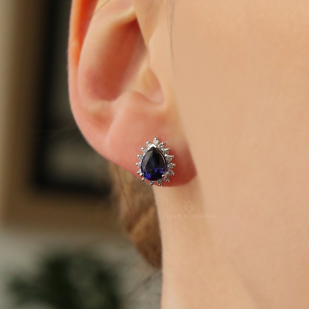 2,73 Ct. Safir Pırlanta Küpe