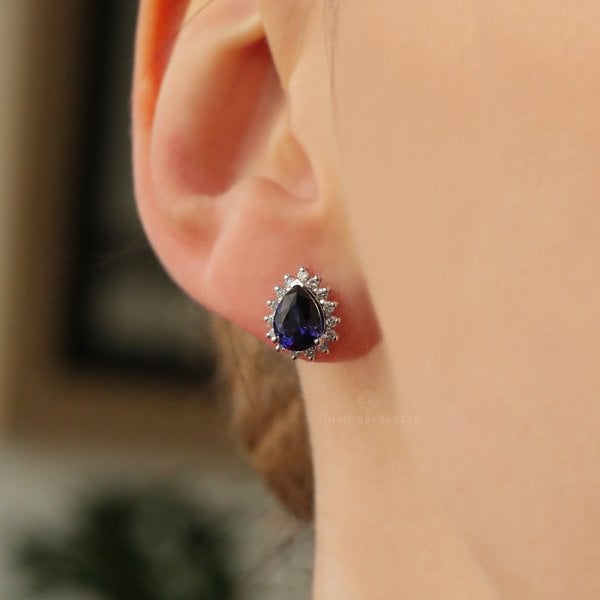 2,73 Ct. Safir Pırlanta Küpe