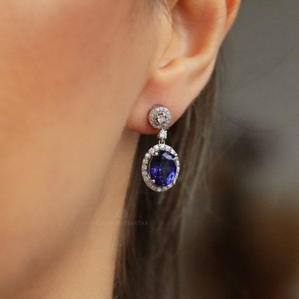 5,32 Ct. Safir Pırlanta Küpe