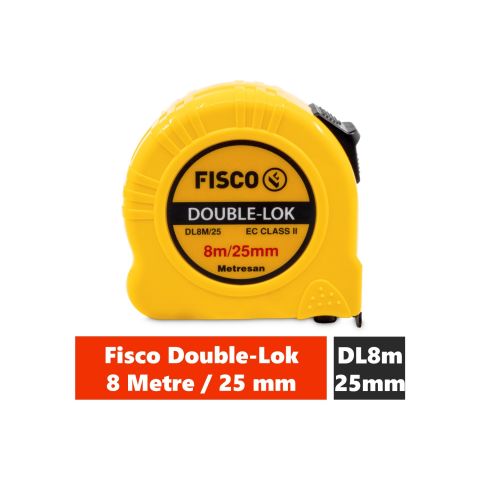 Fisco Double-Lok | 8 Metre / 25 mm Çelik Şerit Metre | DL8M/25MM