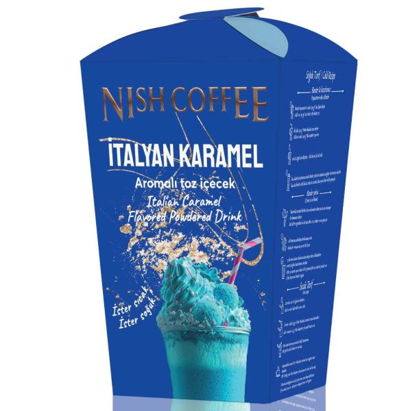 Nish İtalyan Karamel, Cookies Bisküvi Parçacıklı Çikolata Aromalı Toz İçecek 2’li Set (2X250 Gr)
