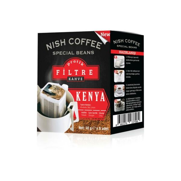 Nish Pratik Filtre Kahve  2xKolombiya - 2xGuatemala - 2xKenya 6li