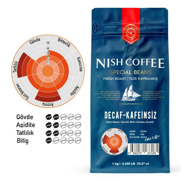 Nish Filtre Kahve Decaf Kafeinsiz 1 Kg