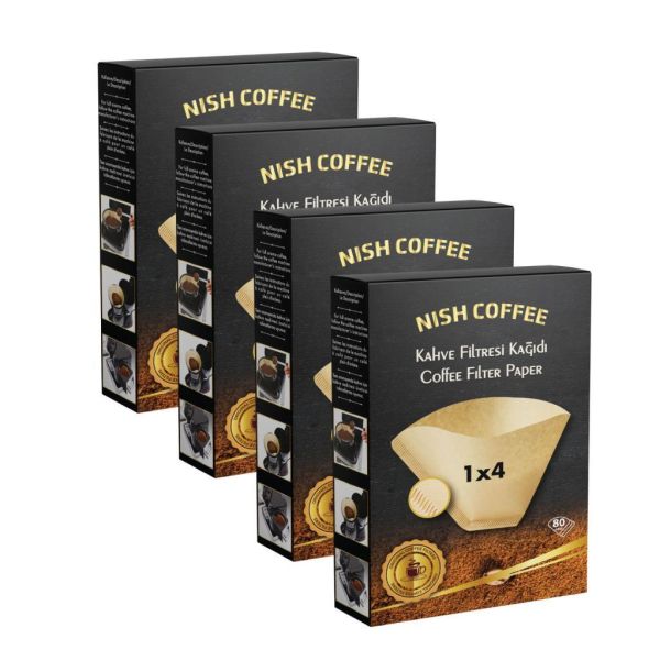 Nish Kahve Filtre Kahve Kağıdı 1X4 80'li 4'lü Paket