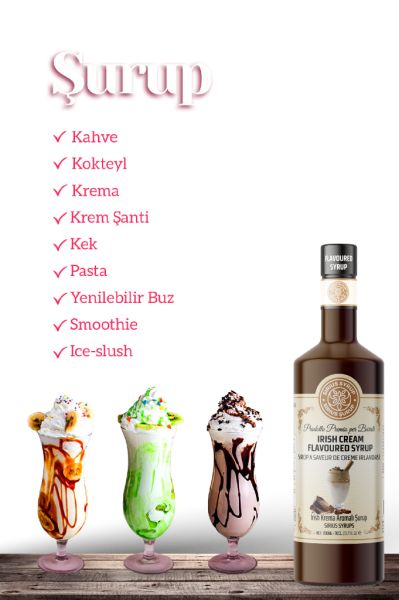 Sirius Premium Irish Krema Aromalı Şurup 700 ML - Cam Şişe