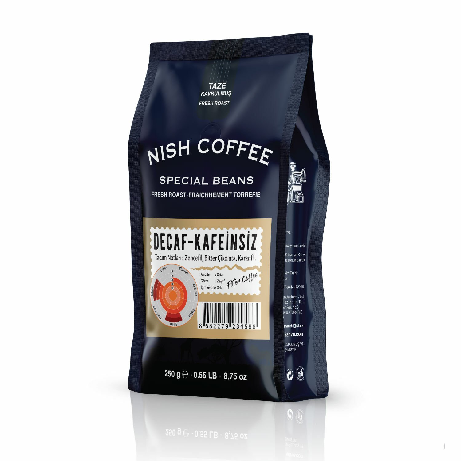 Nish Filtre Kahve Decaf Kafeinsiz 250 Gr
