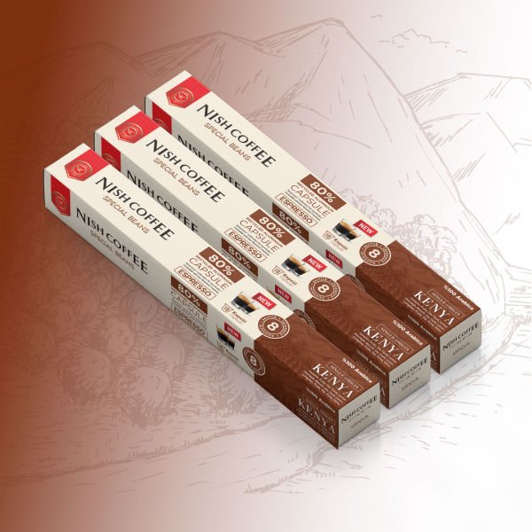 Nish Coffee Single Orijin Kapsül Kahve Kenya (Nespresso Uyumlu) 3lü Set (30 Kapsül)