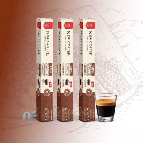 Nish Coffee Single Orijin Kapsül Kahve Kenya (Nespresso Uyumlu) 3lü Set (30 Kapsül)
