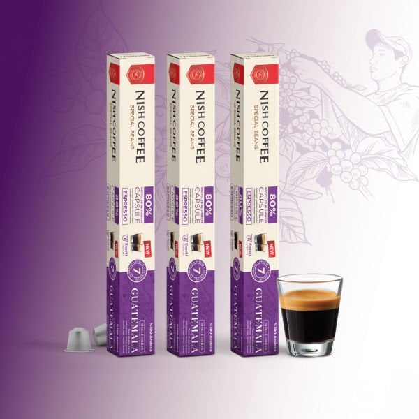 Nish Coffee Single Orijin Kapsül Kahve Guatemala (Nespresso Uyumlu) 3lü Set (30 Kapsül)