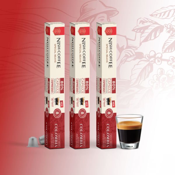 Nish Coffee Single Orijin Kapsül Kahve Colombia (Nespresso Uyumlu) 3lü Set (30 Kapsül)