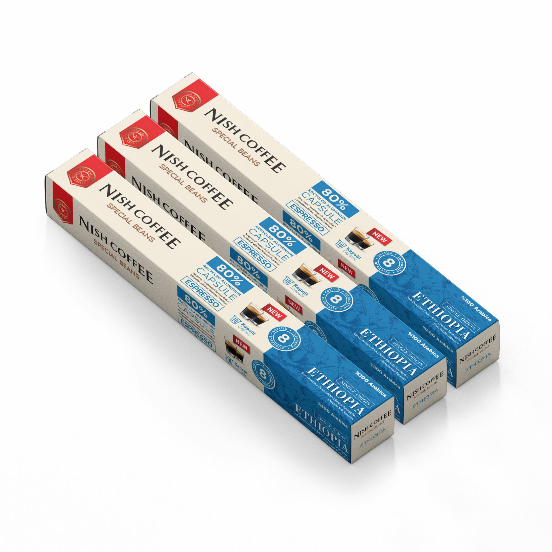 Nish Coffee Single Orijin Kapsül Kahve Ethiopia (Nespresso Uyumlu) 3lü Set (30 Kapsül)