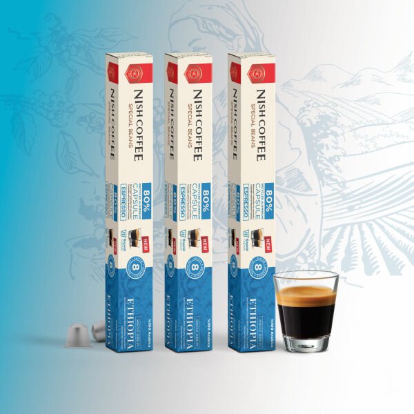 Nish Coffee Single Orijin Kapsül Kahve Ethiopia (Nespresso Uyumlu) 3lü Set (30 Kapsül)