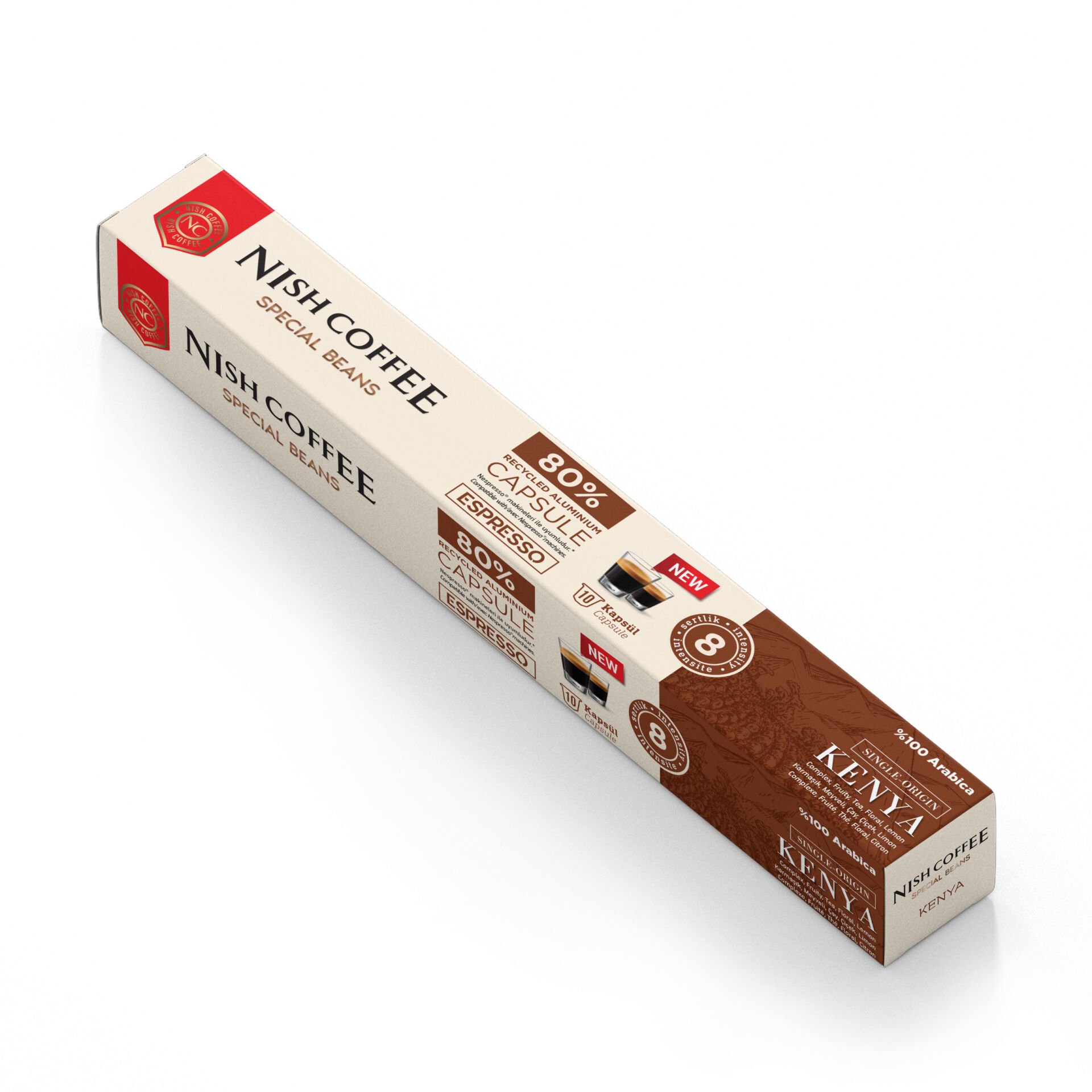 Nish Coffee  Single Orijin Kapsül Kahve Kenya (Nespresso Uyumlu)-10 Adet