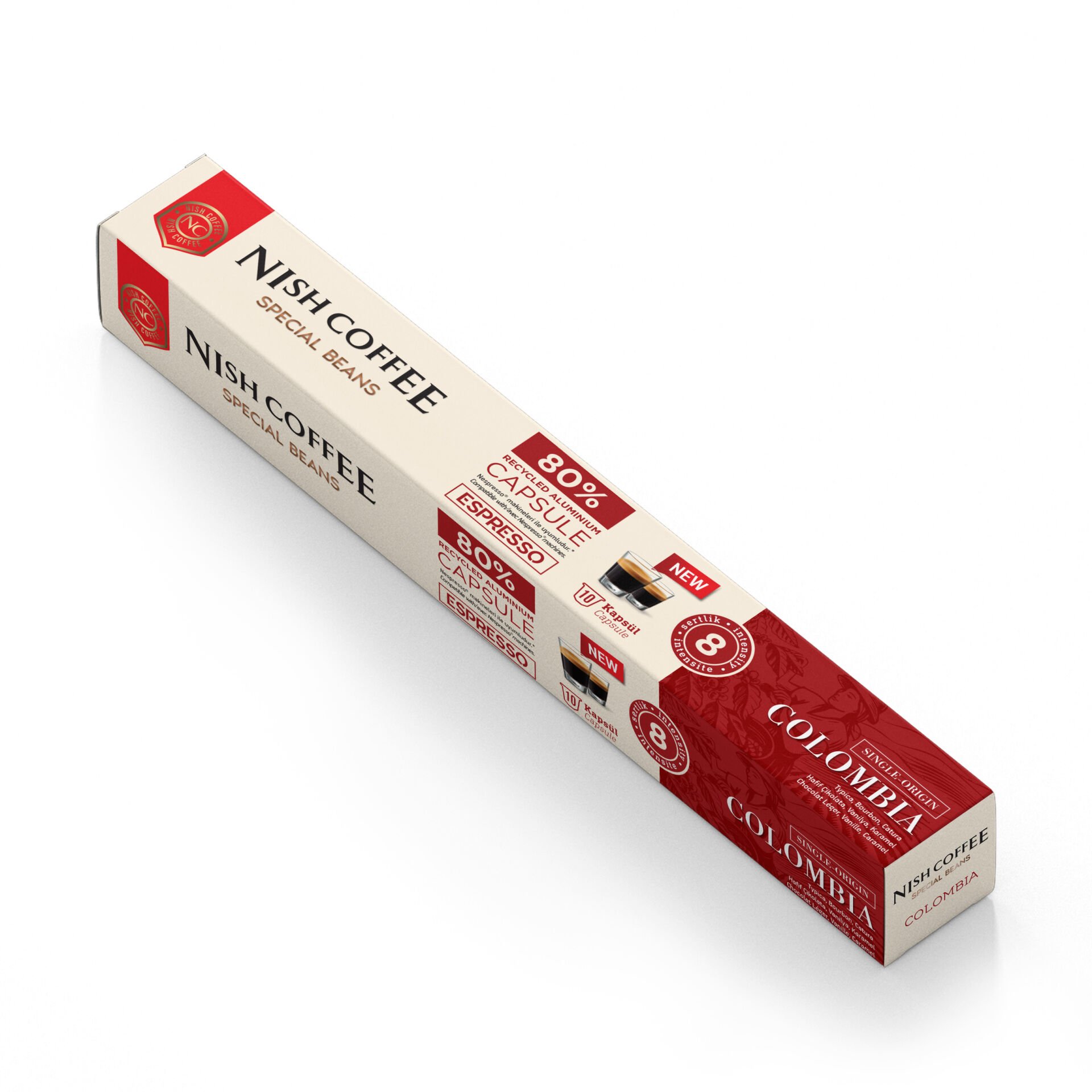 Nish Coffee  Single Orijin Kapsül Kahve Colombia (Nespresso Uyumlu)-10 Adet