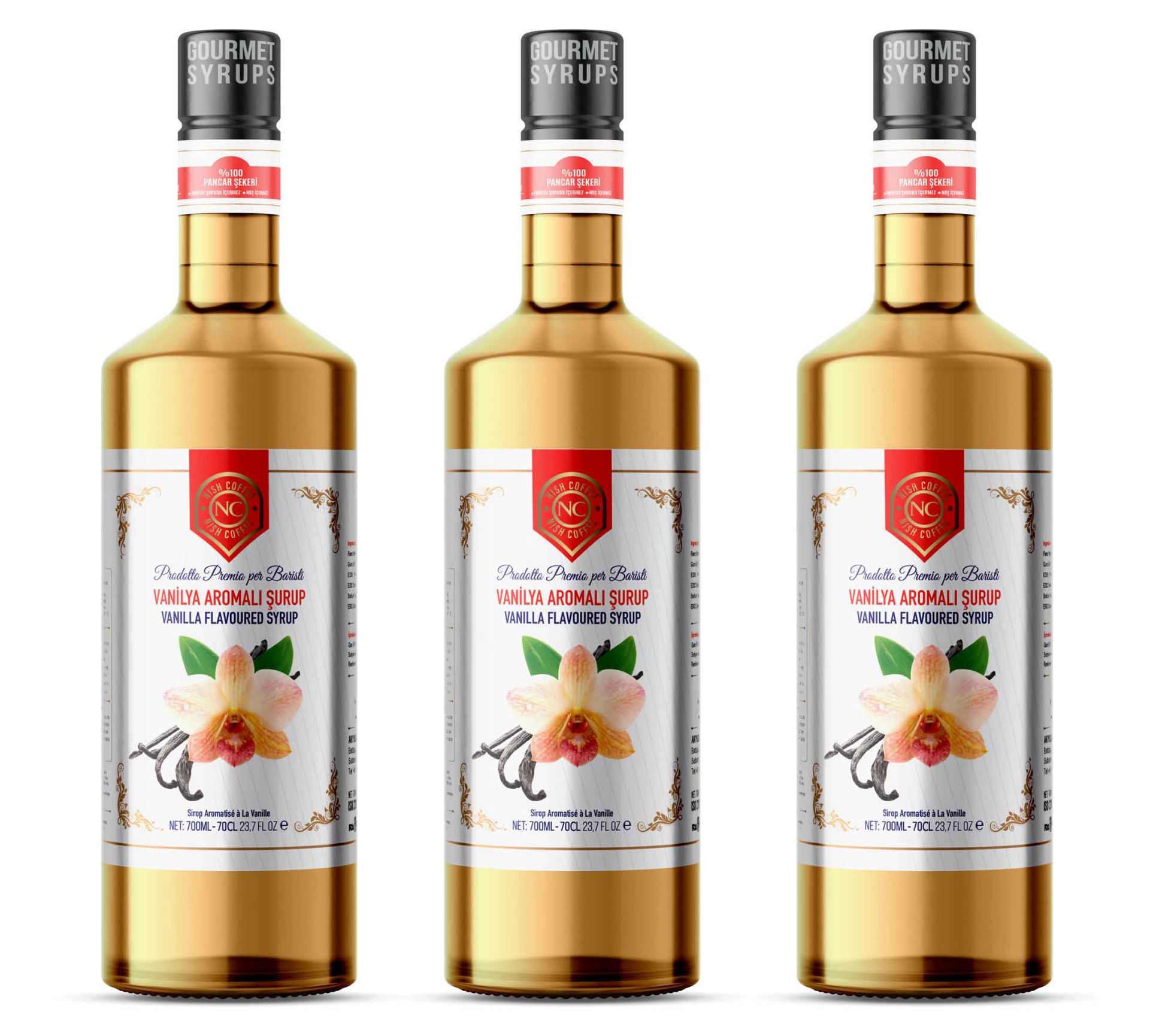Nish Vanilya Aromalı Şurup 3 x 700 ML - Pet Şişe