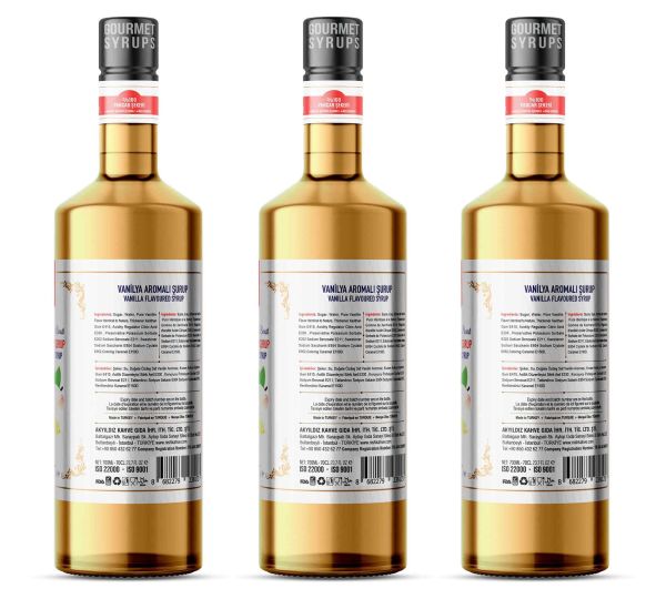 Nish Vanilya Aromalı Şurup 3 x 700 ML - Pet Şişe