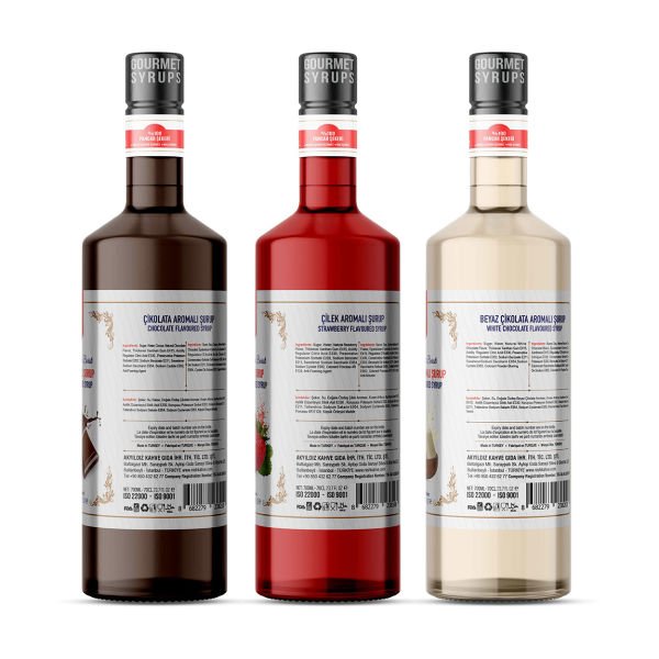 Nish Çikolata Çilek Beyaz Çikolata Şurupları 3 x 700 ML - Pet Şişe