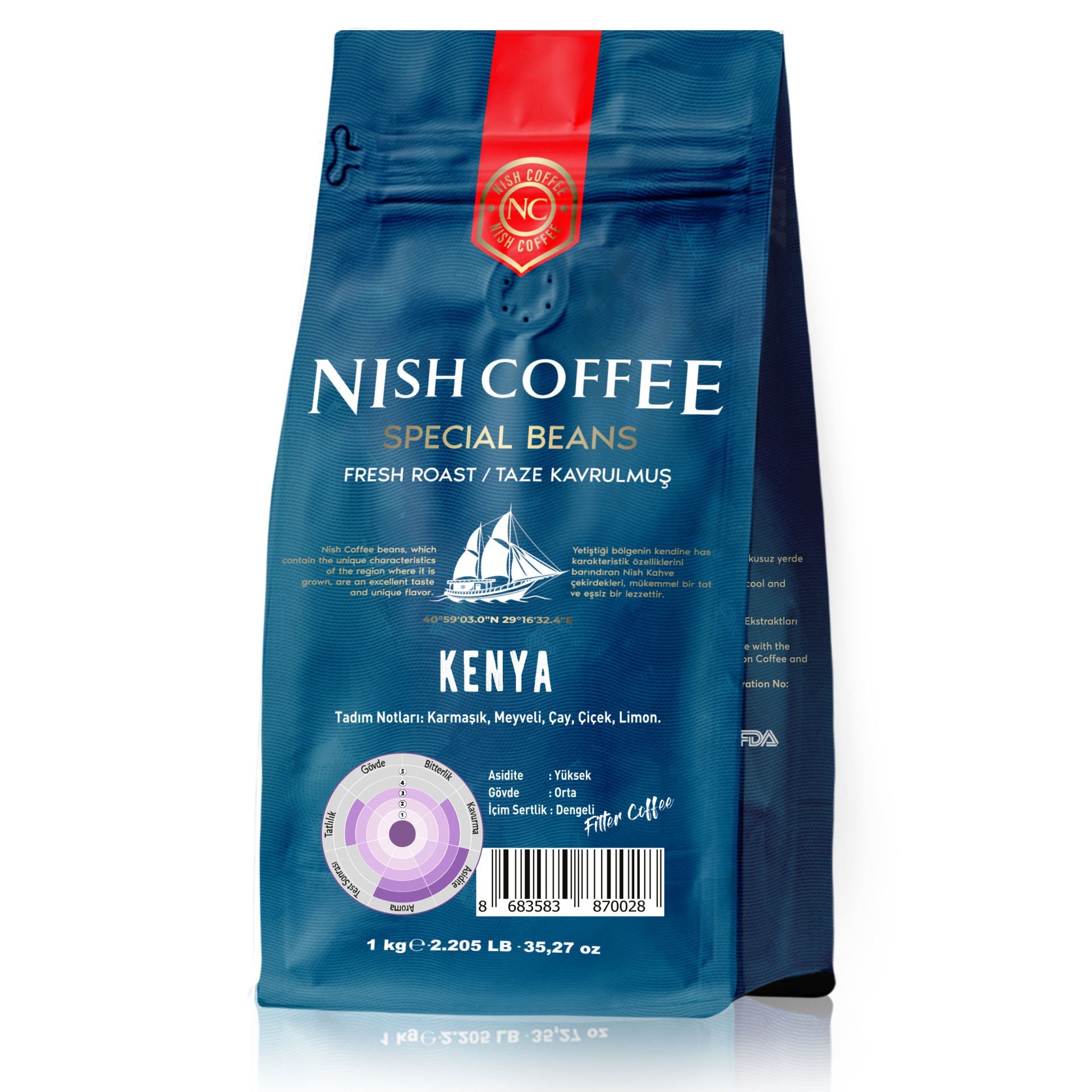 Nish Filtre Kahve Kenya 1 Kg