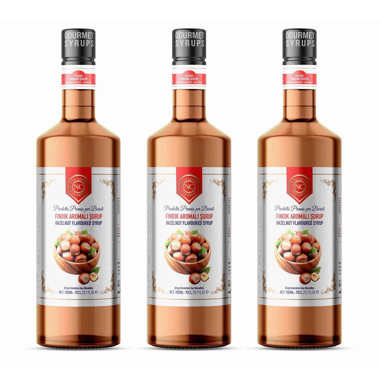 Nish Fındık Aromalı Şurup 3 x 700 ML - Pet Şişe