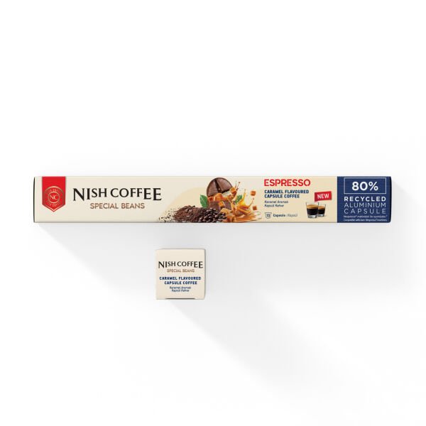 Nish Coffee Karamel  Aromalı Kapsül Kahve - 10 Adet