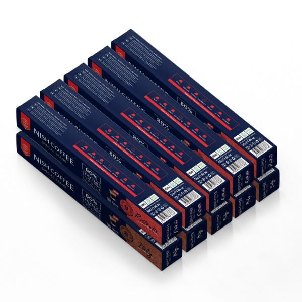 Nish Coffee Nespresso Uyumlu Kapsül Kahve 10'lu Set (5xItaly, 5xRisteretto)- 100 Adet
