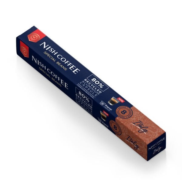 Nish Coffee Nespresso Uyumlu Kapsül Kahve 5'li Set (Lungo,Italy,Risteretto,Sport, Organik)-50 Adet