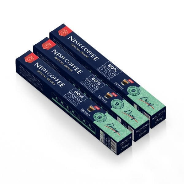 Nish Coffee Kapsül Kahve 7 Decafeinanto 3'lü Set (Nespresso Uyumlu)-30 Adet