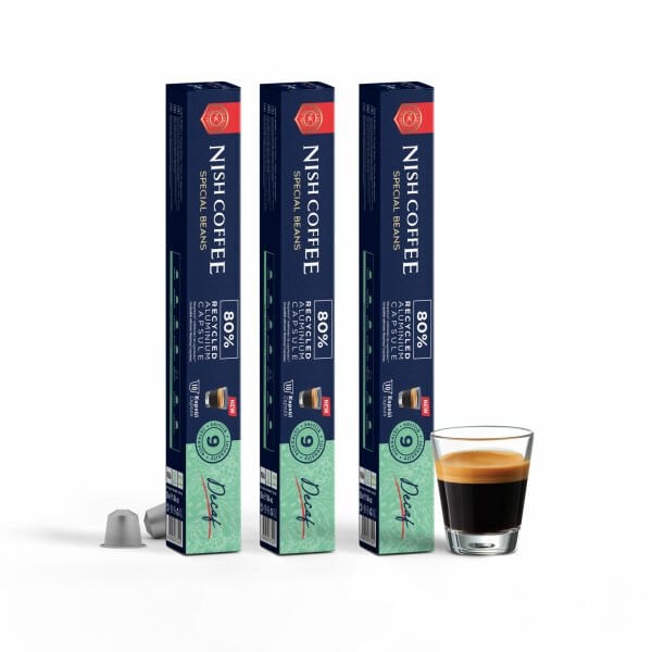 Nish Coffee Kapsül Kahve 7 Decafeinanto 3'lü Set (Nespresso Uyumlu)-30 Adet