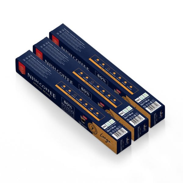 Nish Coffee Kapsül Kahve 6 Lungo 3'lü Set (Nespresso Uyumlu)-30 Adet