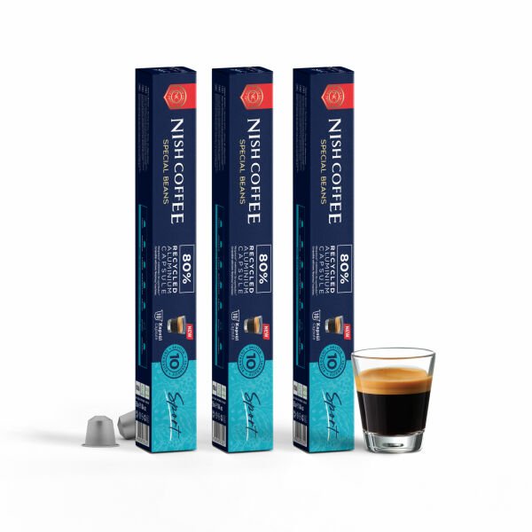 Nish Coffee Kapsül Kahve 10 Sport 3'lü Set (Nespresso Uyumlu)-30 Adet