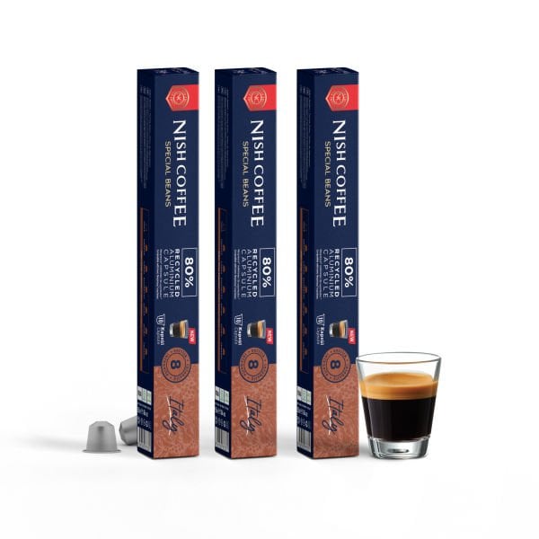 Nish Coffee Kapsül Kahve 7 Italy 3'lü Set (Nespresso Uyumlu)-30 Adet