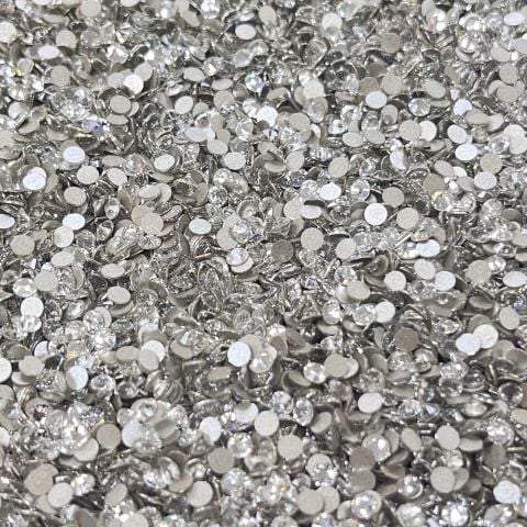 Celestial Altı Düz SS12 Crystal - Beyaz Altı Düz 3mm Kristal Cam Taş - Gelinlik Taşı