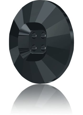 Swarovski 3018 Düğme 14mm Jet Hematite (280HEM) U - Metalik Siyah Renkli Ortadan Dikilebilir Düğme