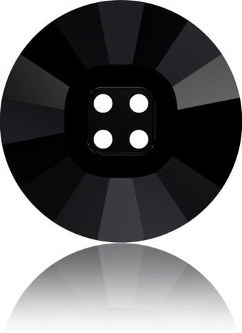 Swarovski 3018 Düğme 14mm Jet Hematite (280HEM) U - Metalik Siyah Renkli Ortadan Dikilebilir Düğme