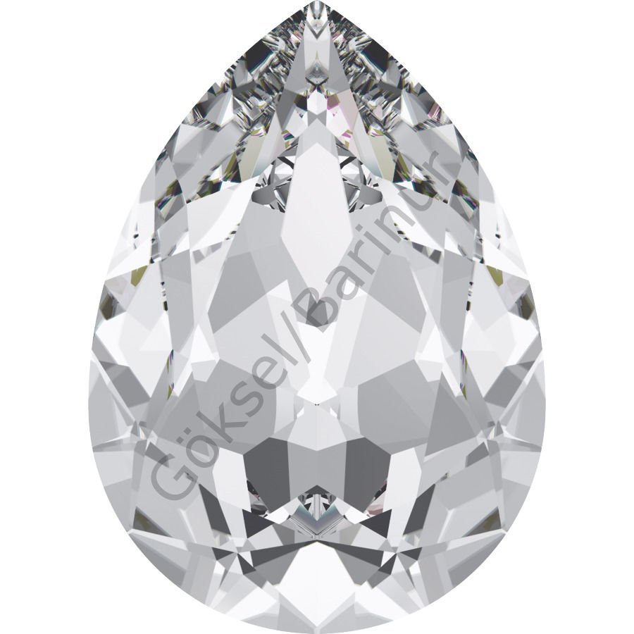 4320 14X10mm Crystal (001) Foyalı - Damla Şekilli Beyaz Kristal Taş