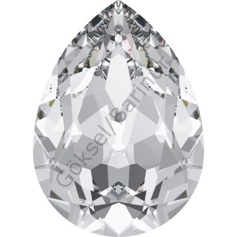 4320 14X10mm Crystal (001) Foyalı - Damla Şekilli Beyaz Kristal Taş