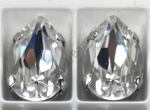 4320 14X10mm Crystal (001) Foyalı - Damla Şekilli Beyaz Kristal Taş
