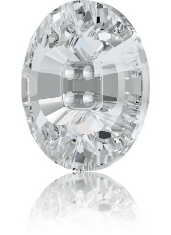 Swarovski 3018 Düğme 18mm Crystal (001) F - Beyaz Renkli Ortadan Dikilebilir Düğme