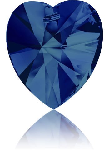 Swarovski 6228 Kalp 10mm Crystal Bermuda Blue (001BBL) - Parlak Lacivert Kolye Ucu