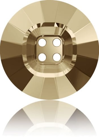 Swarovski 3018 Düğme 18mm Crystal Golden Shadow (001 GSHA) - Altın Renkli Ortadan Dikilebilir Düğme