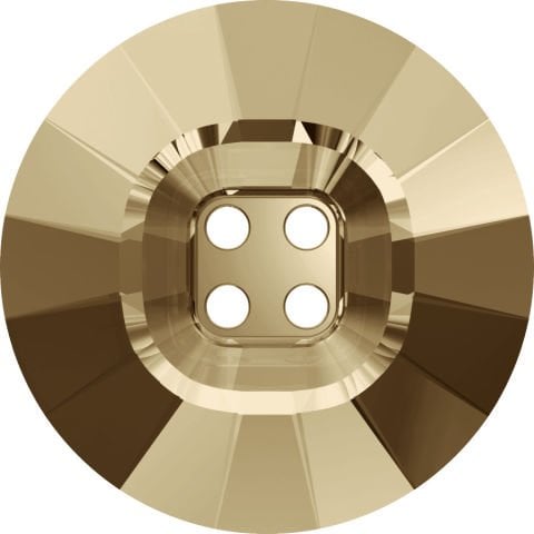 Swarovski 3018 Düğme 18mm Crystal Golden Shadow (001 GSHA) - Altın Renkli Ortadan Dikilebilir Düğme