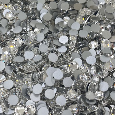 Celestial Altı Düz SS30 Crystal - Beyaz Altı Düz 6mm Kristal Cam Taş - Gelinlik Taşı